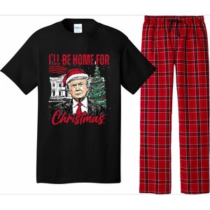 ILl Be Home For Christmas Funny Santa Trump Xmas Pajamas Pajama Set