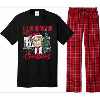 ILl Be Home For Christmas Funny Santa Trump Xmas Pajamas Pajama Set