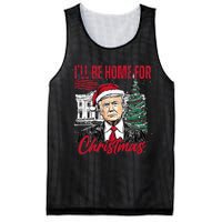 ILl Be Home For Christmas Funny Santa Trump Xmas Pajamas Mesh Reversible Basketball Jersey Tank