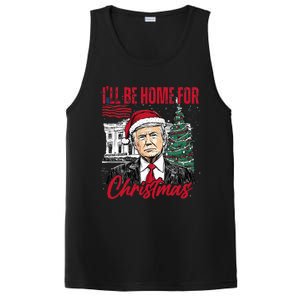 ILl Be Home For Christmas Funny Santa Trump Xmas Pajamas PosiCharge Competitor Tank