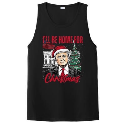 ILl Be Home For Christmas Funny Santa Trump Xmas Pajamas PosiCharge Competitor Tank