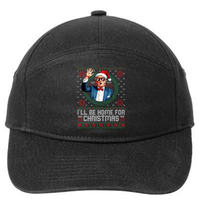 ILl Be Home For Christmas Funny Trump Ugly Xmas Sweaters Pj 7-Panel Snapback Hat