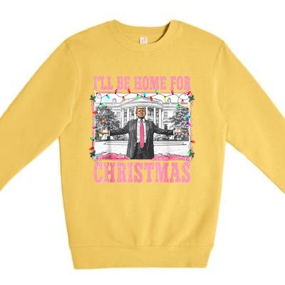 ILl Be Home For Christmas Santa Funny Trump Xmas Pajamas Premium Crewneck Sweatshirt