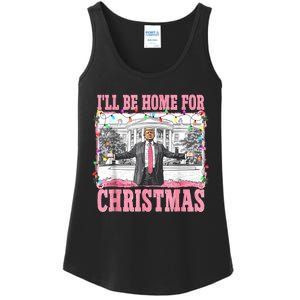 ILl Be Home For Christmas Santa Funny Trump Xmas Pajamas Ladies Essential Tank