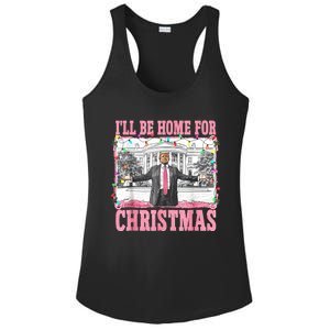 ILl Be Home For Christmas Santa Funny Trump Xmas Pajamas Ladies PosiCharge Competitor Racerback Tank