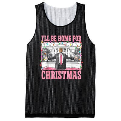 ILl Be Home For Christmas Santa Funny Trump Xmas Pajamas Mesh Reversible Basketball Jersey Tank