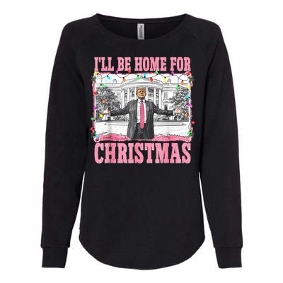 ILl Be Home For Christmas Santa Funny Trump Xmas Pajamas Womens California Wash Sweatshirt