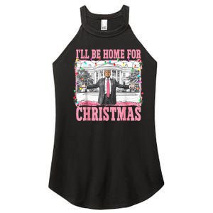 ILl Be Home For Christmas Santa Funny Trump Xmas Pajamas Women's Perfect Tri Rocker Tank