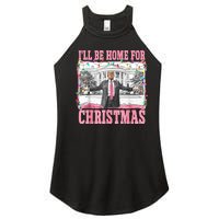 ILl Be Home For Christmas Santa Funny Trump Xmas Pajamas Women's Perfect Tri Rocker Tank