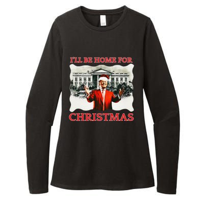 ILl Be Home For Christmas Santa Funny Trump Xmas Womens CVC Long Sleeve Shirt