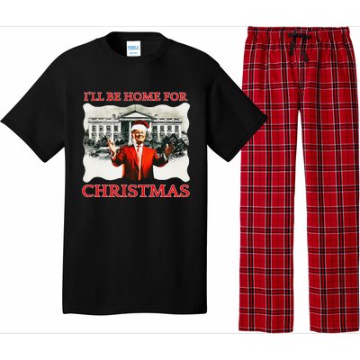 ILl Be Home For Christmas Santa Funny Trump Xmas Pajama Set