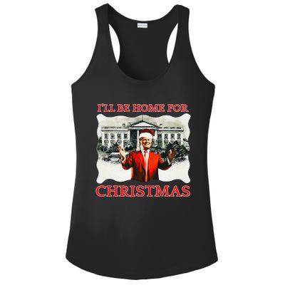 ILl Be Home For Christmas Santa Funny Trump Xmas Ladies PosiCharge Competitor Racerback Tank