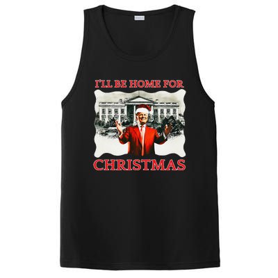 ILl Be Home For Christmas Santa Funny Trump Xmas PosiCharge Competitor Tank