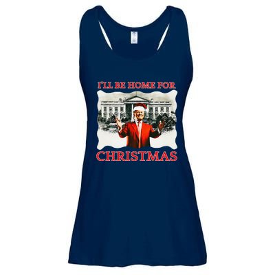 ILl Be Home For Christmas Santa Funny Trump Xmas Ladies Essential Flowy Tank