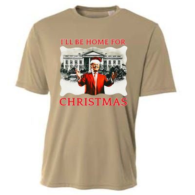 ILl Be Home For Christmas Santa Funny Trump Xmas Cooling Performance Crew T-Shirt