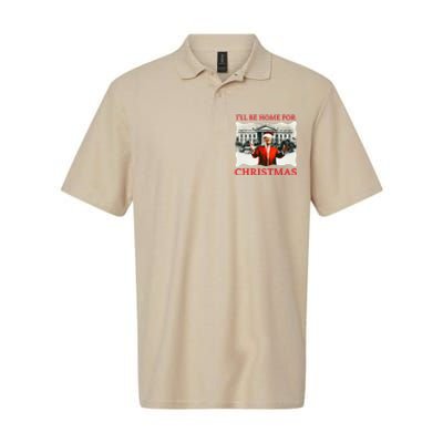 ILl Be Home For Christmas Santa Funny Trump Xmas Softstyle Adult Sport Polo