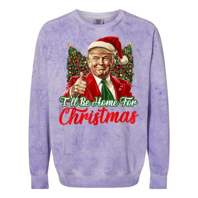 ILl Be Home For Christmas Xmas Trump Pajamas Holiday Santa Colorblast Crewneck Sweatshirt