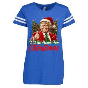 ILl Be Home For Christmas Xmas Trump Pajamas Holiday Santa Enza Ladies Jersey Football T-Shirt