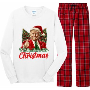 ILl Be Home For Christmas Xmas Trump Pajamas Holiday Santa Long Sleeve Pajama Set