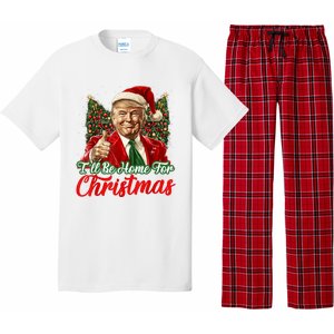 ILl Be Home For Christmas Xmas Trump Pajamas Holiday Santa Pajama Set