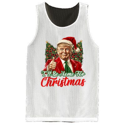 ILl Be Home For Christmas Xmas Trump Pajamas Holiday Santa Mesh Reversible Basketball Jersey Tank