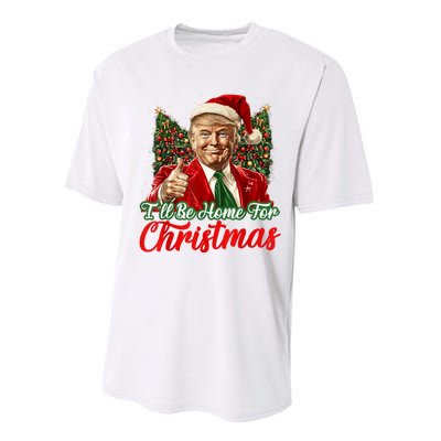 ILl Be Home For Christmas Xmas Trump Pajamas Holiday Santa Performance Sprint T-Shirt