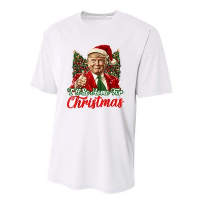 ILl Be Home For Christmas Xmas Trump Pajamas Holiday Santa Youth Performance Sprint T-Shirt