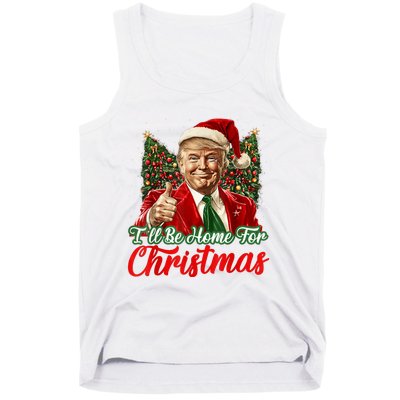 ILl Be Home For Christmas Xmas Trump Pajamas Holiday Santa Tank Top