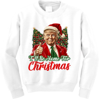 ILl Be Home For Christmas Xmas Trump Pajamas Holiday Santa Kids Sweatshirt