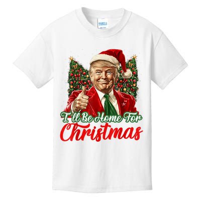 ILl Be Home For Christmas Xmas Trump Pajamas Holiday Santa Kids T-Shirt