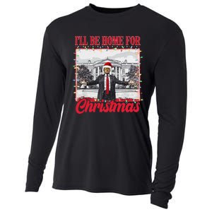 ILl Be Home For Christmas Santa Funny Trump Xmas Pajamas Gift Cooling Performance Long Sleeve Crew