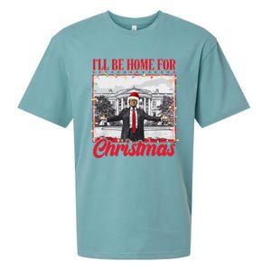 ILl Be Home For Christmas Santa Funny Trump Xmas Pajamas Gift Sueded Cloud Jersey T-Shirt