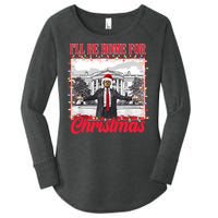 ILl Be Home For Christmas Santa Funny Trump Xmas Pajamas Women's Perfect Tri Tunic Long Sleeve Shirt