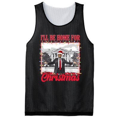 ILl Be Home For Christmas Santa Funny Trump Xmas Pajamas Mesh Reversible Basketball Jersey Tank