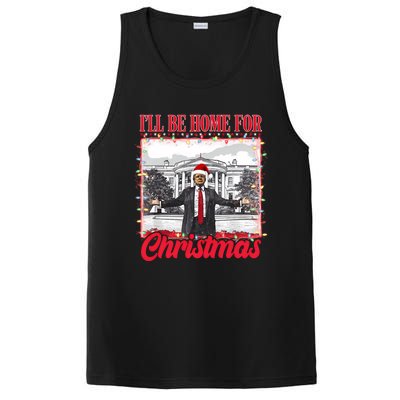 ILl Be Home For Christmas Santa Funny Trump Xmas Pajamas PosiCharge Competitor Tank