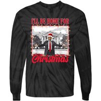 ILl Be Home For Christmas Santa Funny Trump Xmas Pajamas Tie-Dye Long Sleeve Shirt