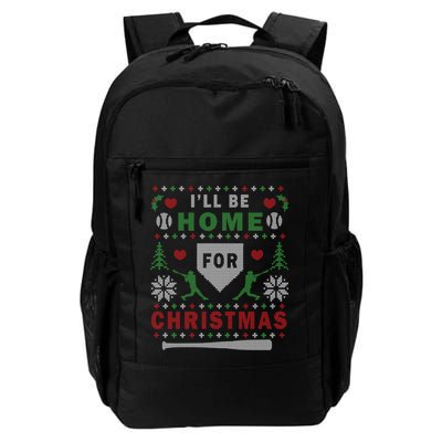 I'LL BE HOME FOR CHRISTMAS BASEBALL UGLY CHRISTMAS Backpack