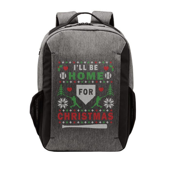 I'LL BE HOME FOR CHRISTMAS BASEBALL UGLY CHRISTMAS Vector Backpack