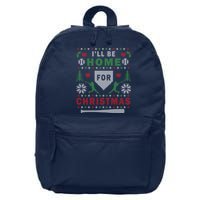 I'LL BE HOME FOR CHRISTMAS BASEBALL UGLY CHRISTMAS 16 in Basic Backpack