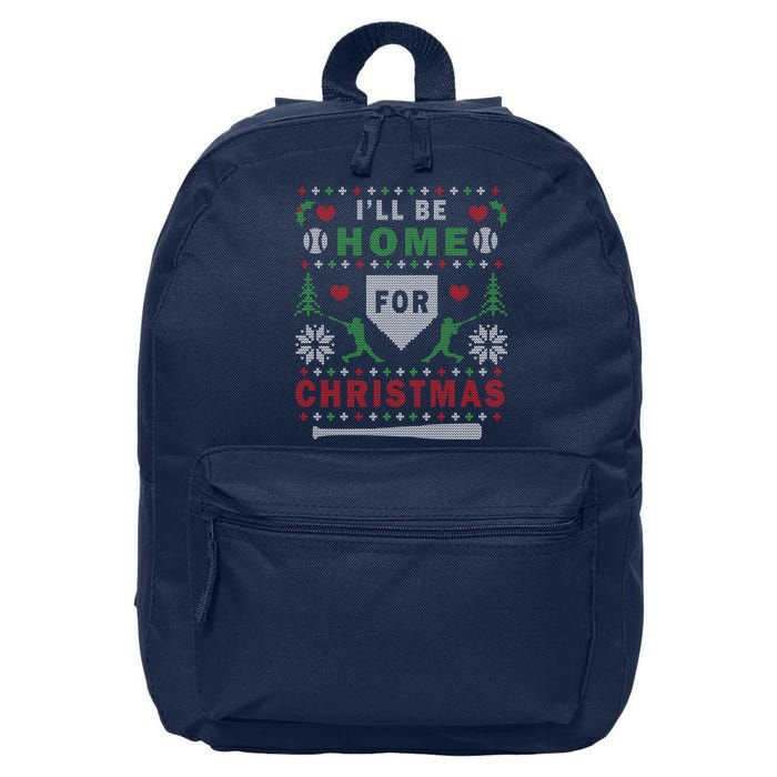 I'LL BE HOME FOR CHRISTMAS BASEBALL UGLY CHRISTMAS 16 in Basic Backpack
