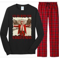 ILl Be Home For Christmas Xmas Trump Pajamas Holiday Santa Long Sleeve Pajama Set