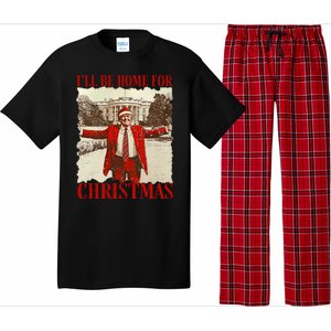 ILl Be Home For Christmas Xmas Trump Pajamas Holiday Santa Pajama Set