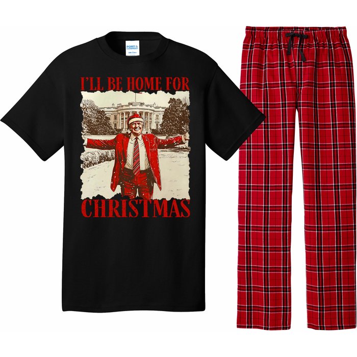 ILl Be Home For Christmas Xmas Trump Pajamas Holiday Santa Pajama Set