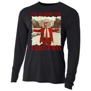 ILl Be Home For Christmas Xmas Trump Pajamas Holiday Santa Cooling Performance Long Sleeve Crew