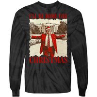 ILl Be Home For Christmas Xmas Trump Pajamas Holiday Santa Tie-Dye Long Sleeve Shirt