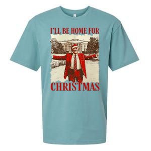 ILl Be Home For Christmas Xmas Trump Pajamas Holiday Santa Sueded Cloud Jersey T-Shirt