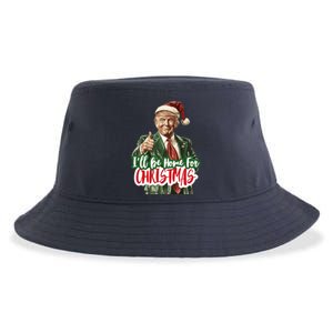 ILl Be Home For Christmas Funny Santa Claus Trump 2024 Sustainable Bucket Hat