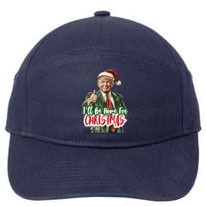 ILl Be Home For Christmas Funny Santa Claus Trump 2024 7-Panel Snapback Hat