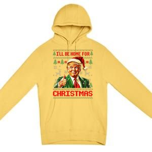 ILl Be Home For Christmas Funny Santa Trump Pajamas Ugly Premium Pullover Hoodie