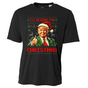 ILl Be Home For Christmas Funny Santa Trump Pajamas Ugly Cooling Performance Crew T-Shirt